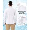 Outdoor Ventures Men’s Long Sleeve Hiking Shirt UPF 50 UV Sun Protection Shirt Cooling Quick Dry for Travel Fishing Safari(White)