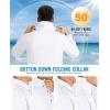 Outdoor Ventures Men’s Long Sleeve Hiking Shirt UPF 50 UV Sun Protection Shirt Cooling Quick Dry for Travel Fishing Safari(White)