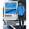 Outdoor Ventures Men’s Packable Rain Jacket Waterproof Lightweight Raincoat with Hood Windproof Cycling Jackets(Bright Blue)