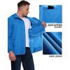 Outdoor Ventures Men’s Packable Rain Jacket Waterproof Lightweight Raincoat with Hood Windproof Cycling Jackets(Bright Blue)