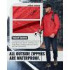 Outdoor Ventures Men’s Packable Rain Jacket Waterproof Lightweight Raincoat with Hood Windproof Cycling Jackets(Bright Red)