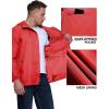 Outdoor Ventures Men’s Packable Rain Jacket Waterproof Lightweight Raincoat with Hood Windproof Cycling Jackets(Bright Red)