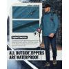 Outdoor Ventures Men’s Packable Rain Jacket Waterproof Lightweight Raincoat with Hood Windproof Cycling Jackets(China Blue)