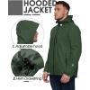 Outdoor Ventures Men’s Packable Rain Jacket Waterproof Lightweight Raincoat with Hood Windproof Cycling Jackets(Dark Green)