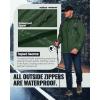 Outdoor Ventures Men’s Packable Rain Jacket Waterproof Lightweight Raincoat with Hood Windproof Cycling Jackets(Dark Green)