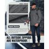 Outdoor Ventures Men’s Packable Rain Jacket Waterproof Lightweight Raincoat with Hood Windproof Cycling Jackets(Grey)