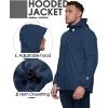 Outdoor Ventures Men’s Packable Rain Jacket Waterproof Lightweight Raincoat with Hood Windproof Cycling Jackets(Standard Blue)