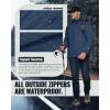 Outdoor Ventures Men’s Packable Rain Jacket Waterproof Lightweight Raincoat with Hood Windproof Cycling Jackets(Standard Blue)