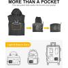 Outdoor Ventures Men’s Rain Jacket Waterproof Lightweight Packable Rain Pullover for Hiking Golf Running(Black)