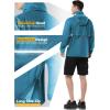 Outdoor Ventures Men’s Rain Jacket Waterproof Lightweight Packable Rain Pullover for Hiking Golf Running(Blue)