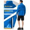 Outdoor Ventures Men’s Rain Jacket Waterproof Lightweight Packable Rain Pullover for Hiking Golf Running(Bright Blue)