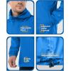 Outdoor Ventures Men’s Rain Jacket Waterproof Lightweight Packable Rain Pullover for Hiking Golf Running(Bright Blue)