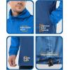 Outdoor Ventures Men’s Rain Jacket Waterproof Lightweight Packable Rain Pullover for Hiking Golf Running(Bright Blue/Classic Blue)