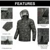 Outdoor Ventures Men’s Rain Jacket Waterproof Lightweight Packable Rain Pullover for Hiking Golf Running(Camouflage)