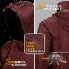 Outdoor Ventures Men’s Rain Jacket Waterproof Lightweight Packable Rain Pullover for Hiking Golf Running(Dark Red)