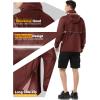 Outdoor Ventures Men’s Rain Jacket Waterproof Lightweight Packable Rain Pullover for Hiking Golf Running(Dark Red)
