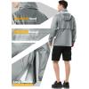 Outdoor Ventures Men’s Rain Jacket Waterproof Lightweight Packable Rain Pullover for Hiking Golf Running(Light Grey)