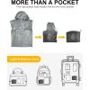 Outdoor Ventures Men’s Rain Jacket Waterproof Lightweight Packable Rain Pullover for Hiking Golf Running(Light Grey)