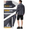 Outdoor Ventures Men’s Rain Jacket Waterproof Lightweight Packable Rain Pullover for Hiking Golf Running(Mid Grey)