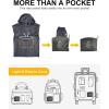 Outdoor Ventures Men’s Rain Jacket Waterproof Lightweight Packable Rain Pullover for Hiking Golf Running(Mid Grey)