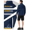 Outdoor Ventures Men’s Rain Jacket Waterproof Lightweight Packable Rain Pullover for Hiking Golf Running(Navy Blue)