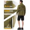 Outdoor Ventures Men’s Rain Jacket Waterproof Lightweight Packable Rain Pullover for Hiking Golf Running(Olive)