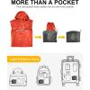 Outdoor Ventures Men’s Rain Jacket Waterproof Lightweight Packable Rain Pullover for Hiking Golf Running(Orange Red)