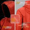 Outdoor Ventures Men’s Rain Jacket Waterproof Lightweight Packable Rain Pullover for Hiking Golf Running(Orange Red)