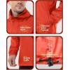 Outdoor Ventures Men’s Rain Jacket Waterproof Lightweight Packable Rain Pullover for Hiking Golf Running(Orange Red)