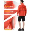Outdoor Ventures Men’s Rain Jacket Waterproof Lightweight Packable Rain Pullover for Hiking Golf Running(Orange Red)