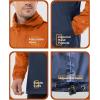 Outdoor Ventures Men’s Rain Jacket Waterproof Lightweight Packable Rain Pullover for Hiking Golf Running(Orange/Dark Blue)