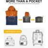 Outdoor Ventures Men’s Rain Jacket Waterproof Lightweight Packable Rain Pullover for Hiking Golf Running(Orange/Dark Blue)