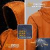 Outdoor Ventures Men’s Rain Jacket Waterproof Lightweight Packable Rain Pullover for Hiking Golf Running(Orange/Dark Blue)