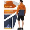 Outdoor Ventures Men’s Rain Jacket Waterproof Lightweight Packable Rain Pullover for Hiking Golf Running(Orange/Dark Blue)