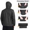 Outdoor Ventures Men’s Rain Jacket Waterproof Lightweight Packable Rain Shell Raincoat with Hood for Golf Hiking Travel(Black)