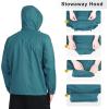 Outdoor Ventures Men’s Rain Jacket Waterproof Lightweight Packable Rain Shell Raincoat with Hood for Golf Hiking Travel(Cadet Blue)