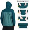Outdoor Ventures Men’s Rain Jacket Waterproof Lightweight Packable Rain Shell Raincoat with Hood for Golf Hiking Travel(Cadet Blue/Night Blue)