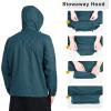 Outdoor Ventures Men’s Rain Jacket Waterproof Lightweight Packable Rain Shell Raincoat with Hood for Golf Hiking Travel(Dark Cyan)