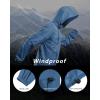 Outdoor Ventures Men’s Rain Jacket Waterproof Lightweight Packable Rain Shell Raincoat with Hood for Golf Hiking Travel(Glass Blue)