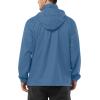 Outdoor Ventures Men’s Rain Jacket Waterproof Lightweight Packable Rain Shell Raincoat with Hood for Golf Hiking Travel(Glass Blue)