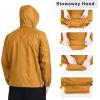Outdoor Ventures Men’s Rain Jacket Waterproof Lightweight Packable Rain Shell Raincoat with Hood for Golf Hiking Travel(Golden Yellow)