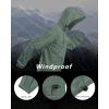 Outdoor Ventures Men’s Rain Jacket Waterproof Lightweight Packable Rain Shell Raincoat with Hood for Golf Hiking Travel(Green Gray)