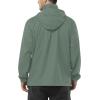 Outdoor Ventures Men’s Rain Jacket Waterproof Lightweight Packable Rain Shell Raincoat with Hood for Golf Hiking Travel(Green Gray)