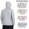 Outdoor Ventures Men’s Rain Jacket Waterproof Lightweight Packable Rain Shell Raincoat with Hood for Golf Hiking Travel(Ivory)