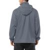 Outdoor Ventures Men’s Rain Jacket Waterproof Lightweight Packable Rain Shell Raincoat with Hood for Golf Hiking Travel(Light Gray)