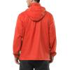 Outdoor Ventures Men’s Rain Jacket Waterproof Lightweight Packable Rain Shell Raincoat with Hood for Golf Hiking Travel(Light Orange Red)