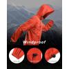 Outdoor Ventures Men’s Rain Jacket Waterproof Lightweight Packable Rain Shell Raincoat with Hood for Golf Hiking Travel(Light Orange Red)