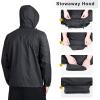 Outdoor Ventures Men’s Rain Jacket Waterproof Lightweight Packable Rain Shell Raincoat with Hood for Golf Hiking Travel(Mid Grey)