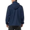 Outdoor Ventures Men’s Rain Jacket Waterproof Lightweight Packable Rain Shell Raincoat with Hood for Golf Hiking Travel(Navy Blue)
