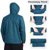 Outdoor Ventures Men’s Rain Jacket Waterproof Lightweight Packable Rain Shell Raincoat with Hood for Golf Hiking Travel(Night Blue)